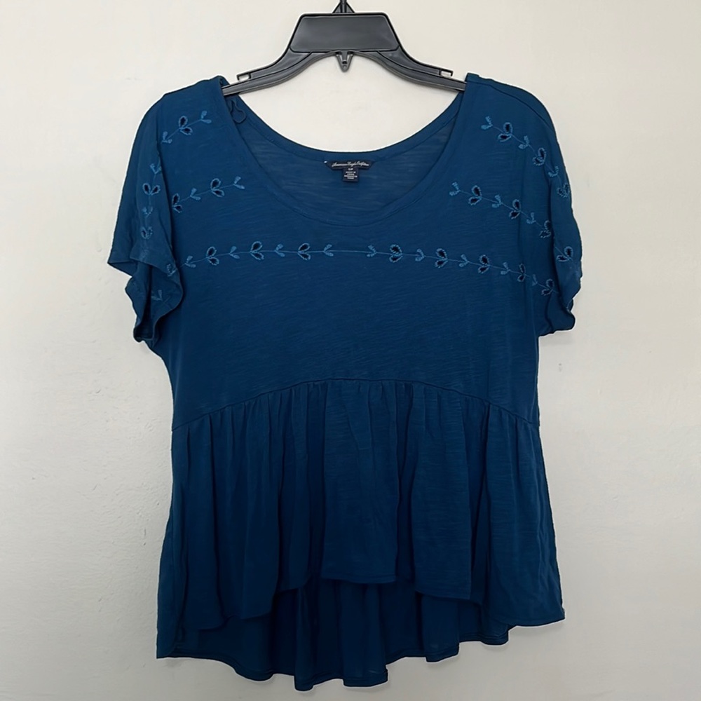 American Eagle Outfitters Dark blue baby doll blouse